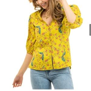 NEW Beau + Ro The Lilly Top Chartreuse Peakcock XS